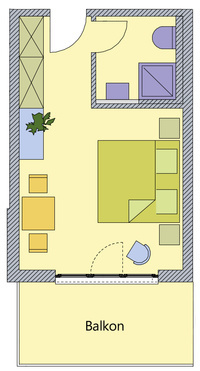 Grundriss Ferienzimmer Kategorie 1 Grundriss Ferienzimmer Kategorie 1